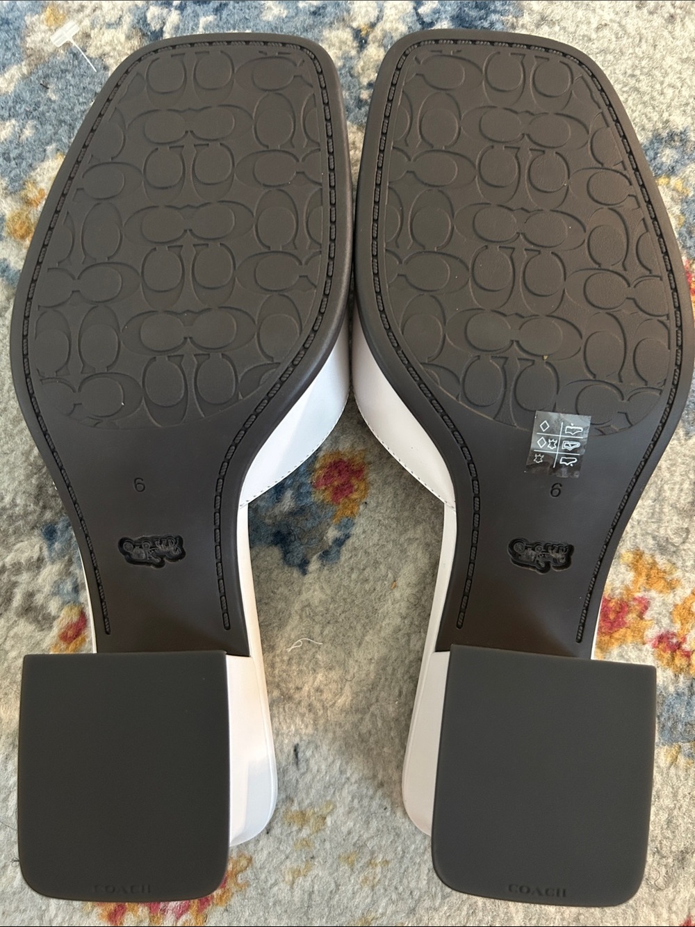 NWOT Coach Women's Sculpted C Block Heel Sandal Heeled, Optic White - Picture 13 of 14